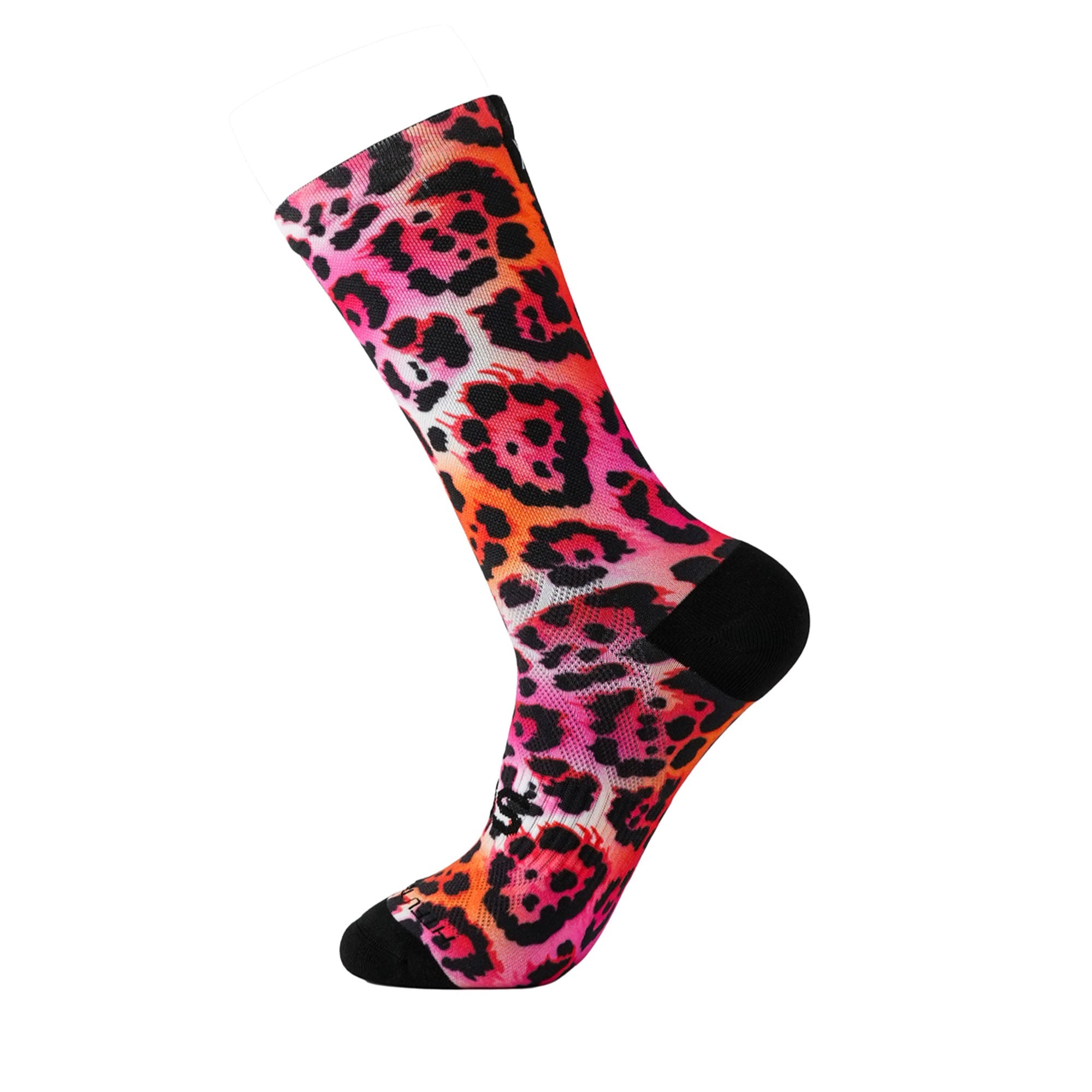 Electric Leopard Pink Crew Socks