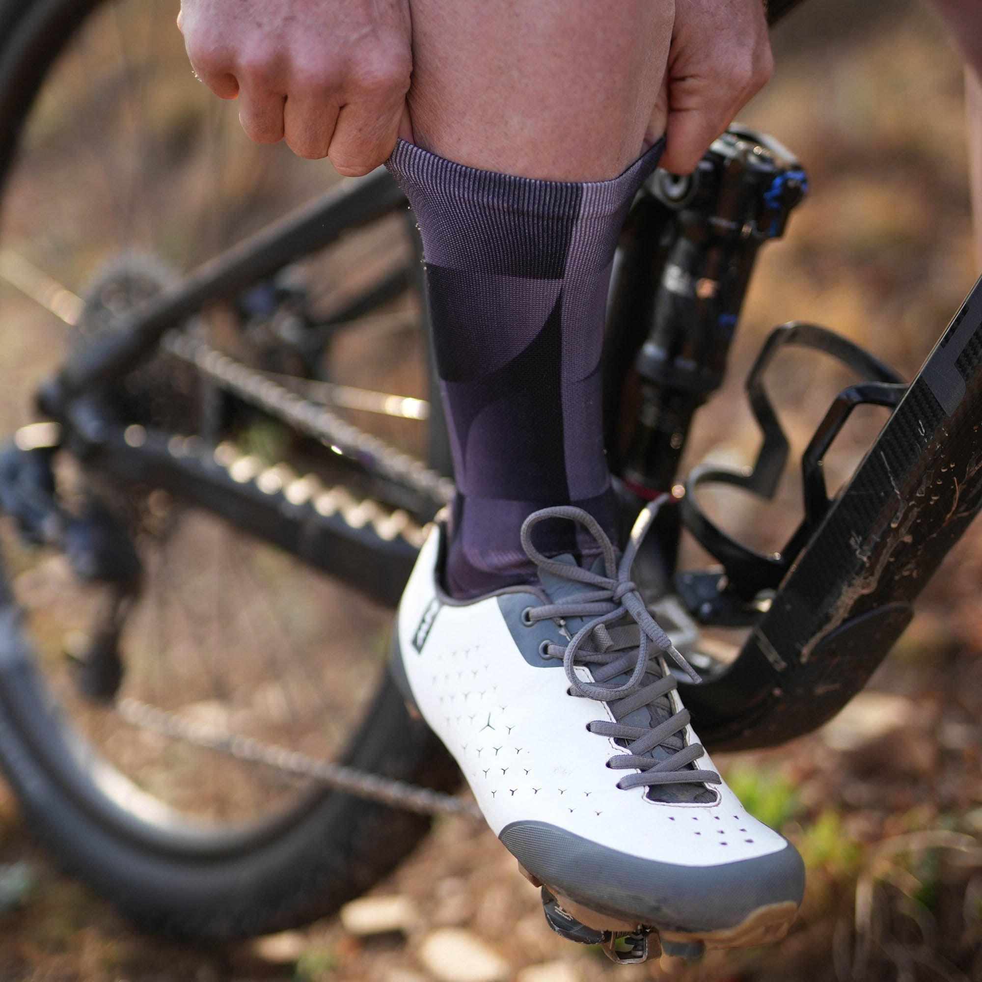 Solid Charcoal Crew Socks