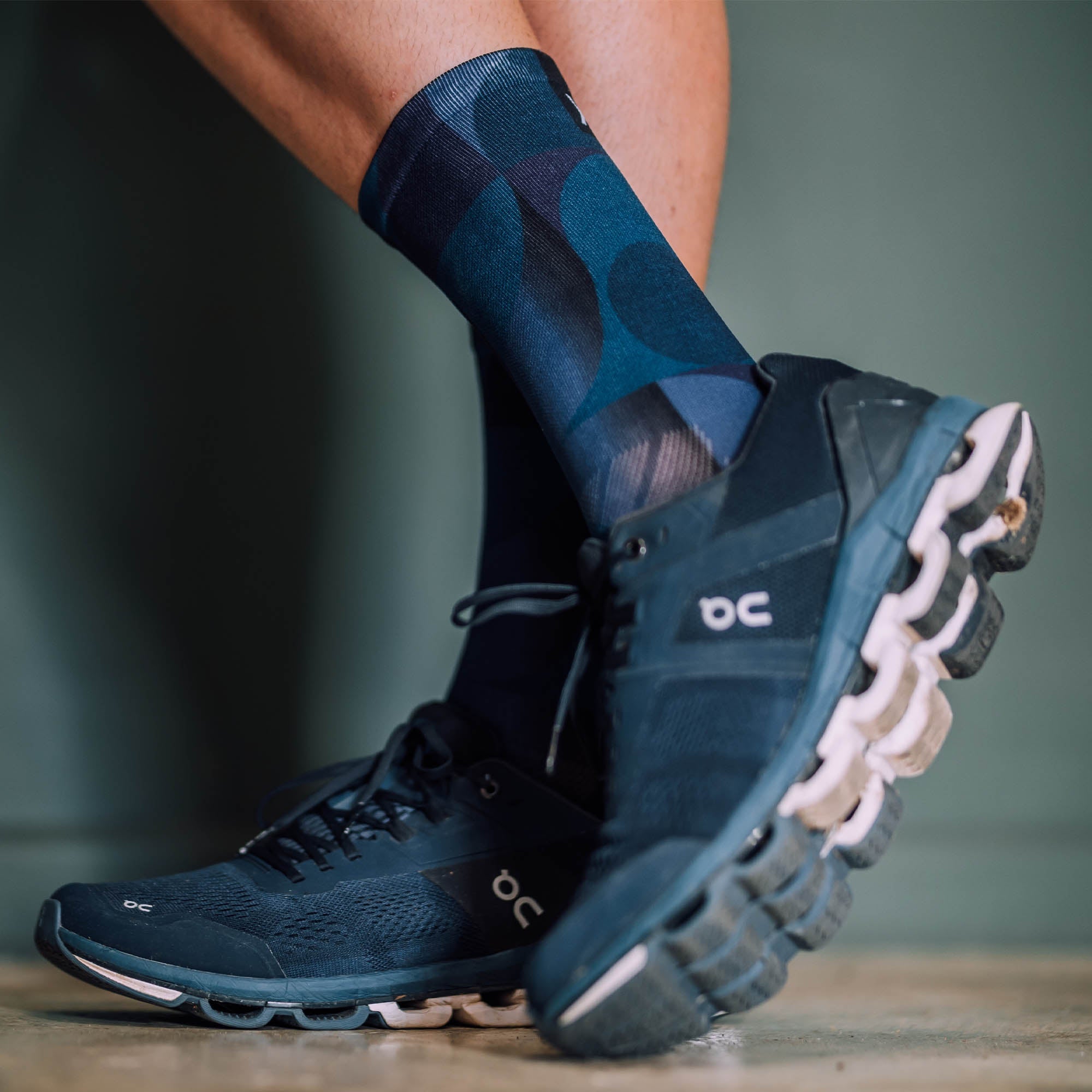 Solid Navy Crew Socks