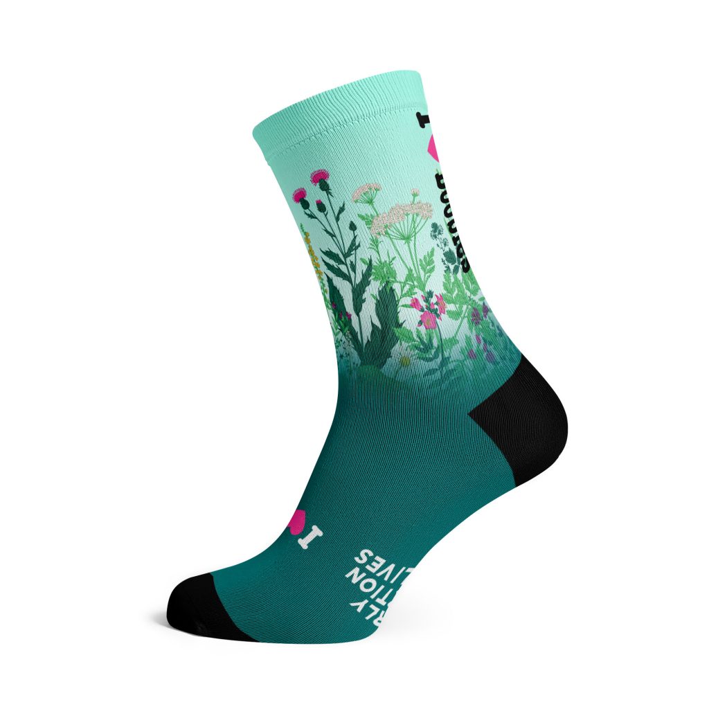 I Love Boobies Meadow Crew Socks