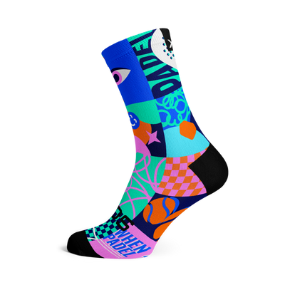 Blocks Pink Padel Crew Socks