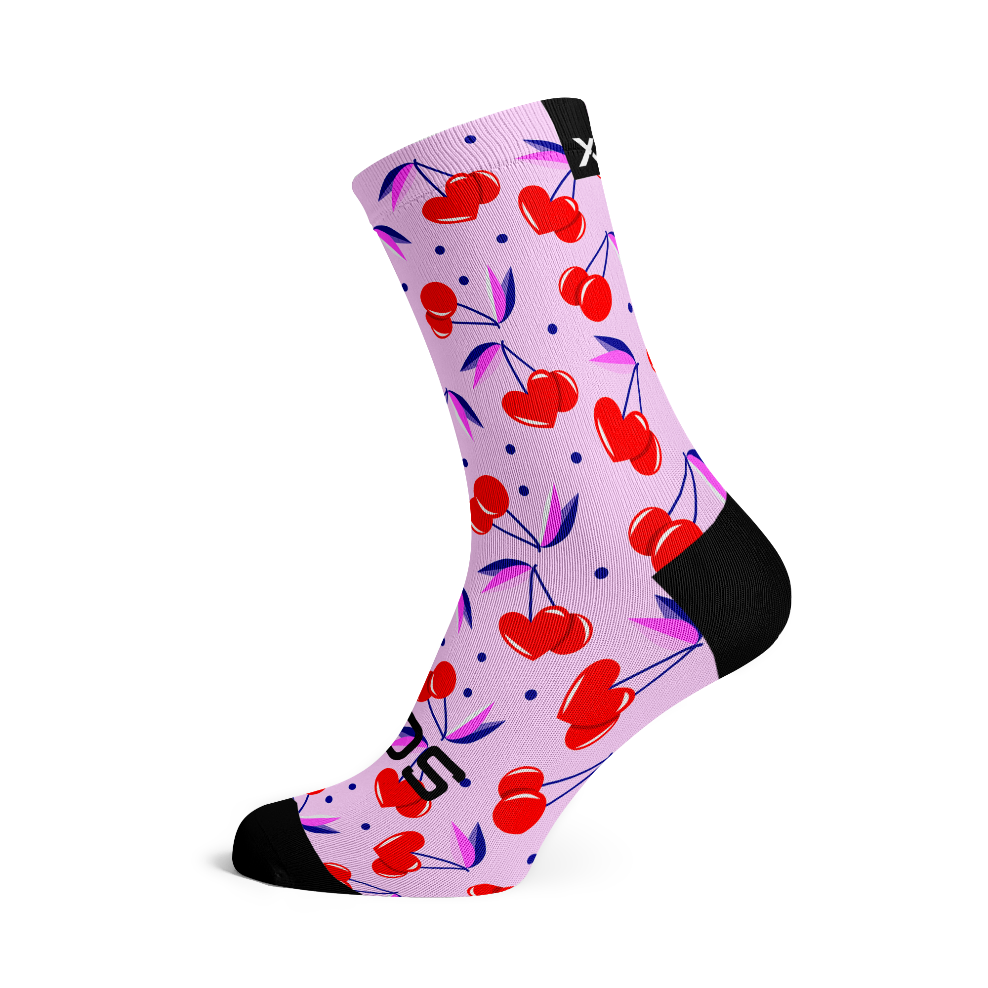 Cherry Pink Crew Socks