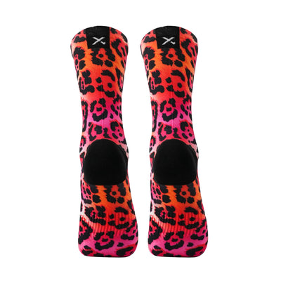 Electric Leopard Pink Crew Socks