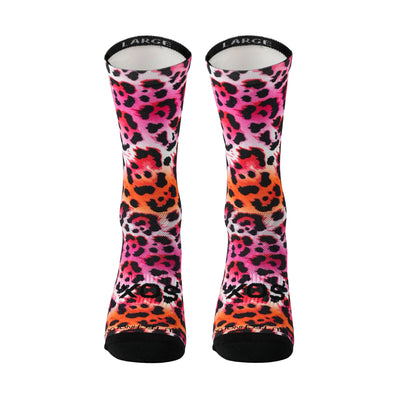 Electric Leopard Pink Crew Socks