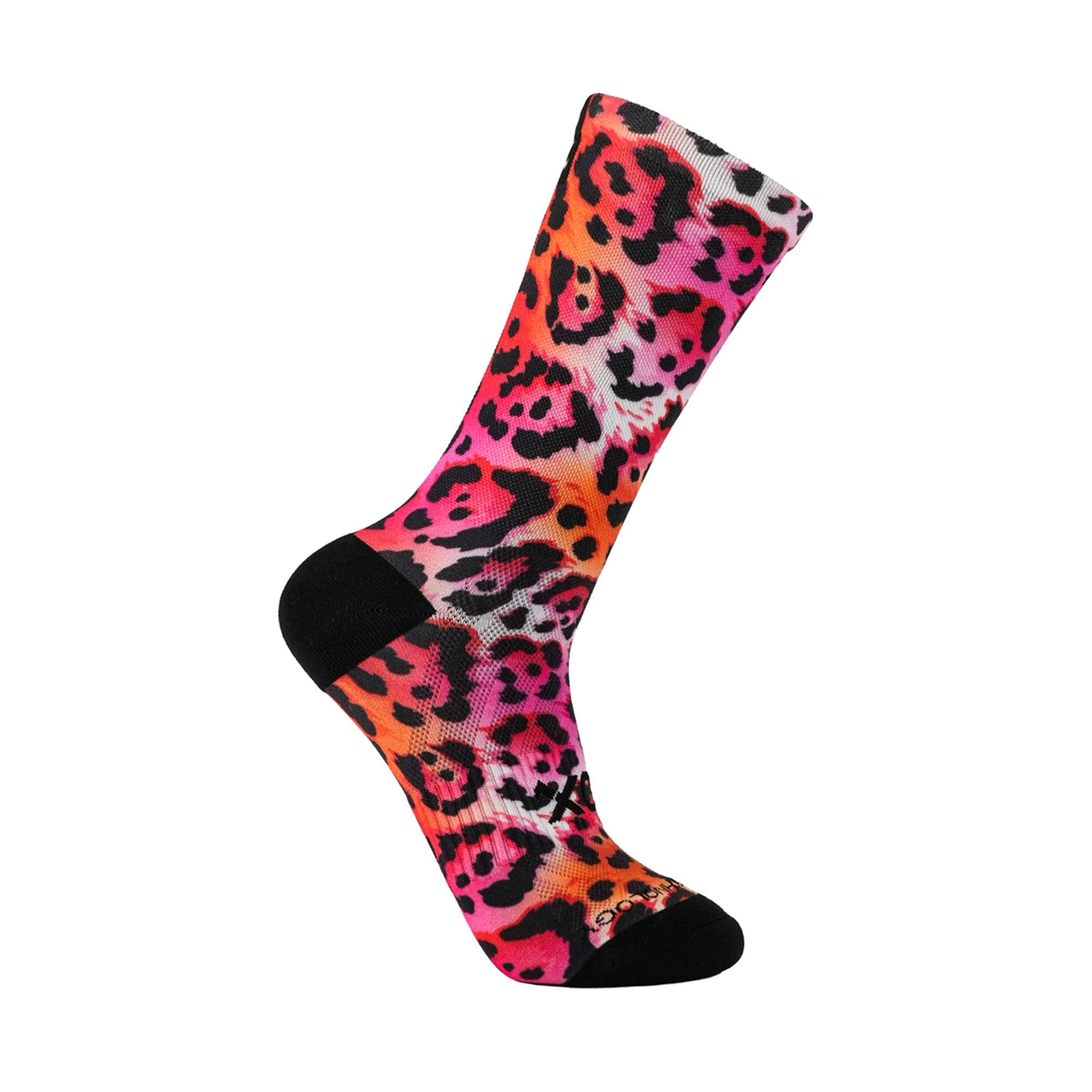 Electric Leopard Pink Crew Socks