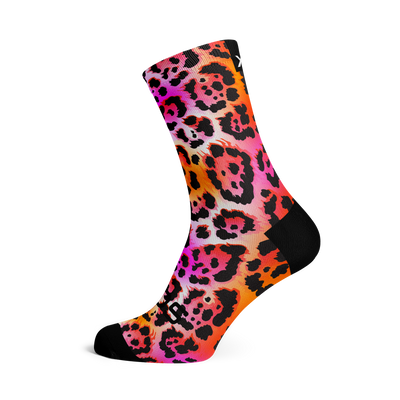 Electric Leopard Pink Crew Socks
