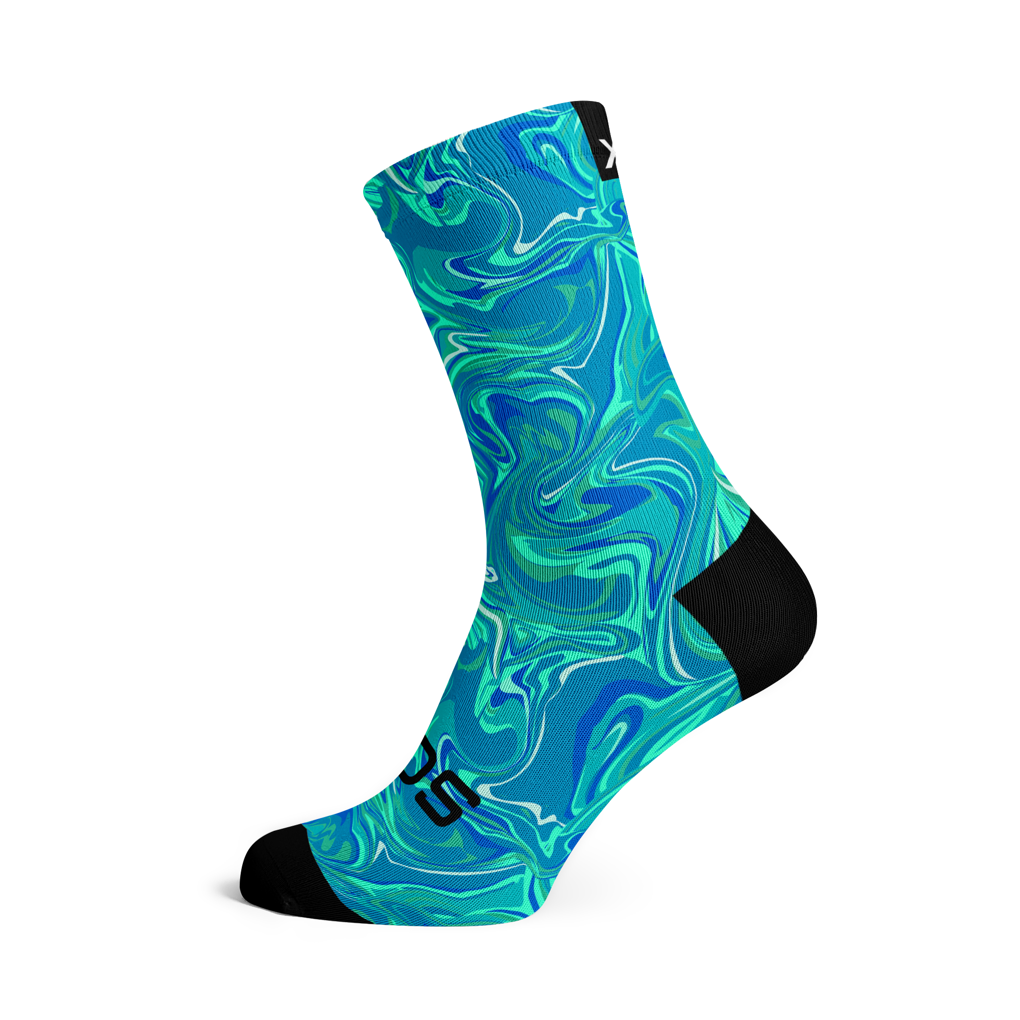 Marble Blue Crew Socks