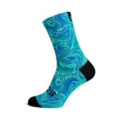 Marble Blue Crew Socks