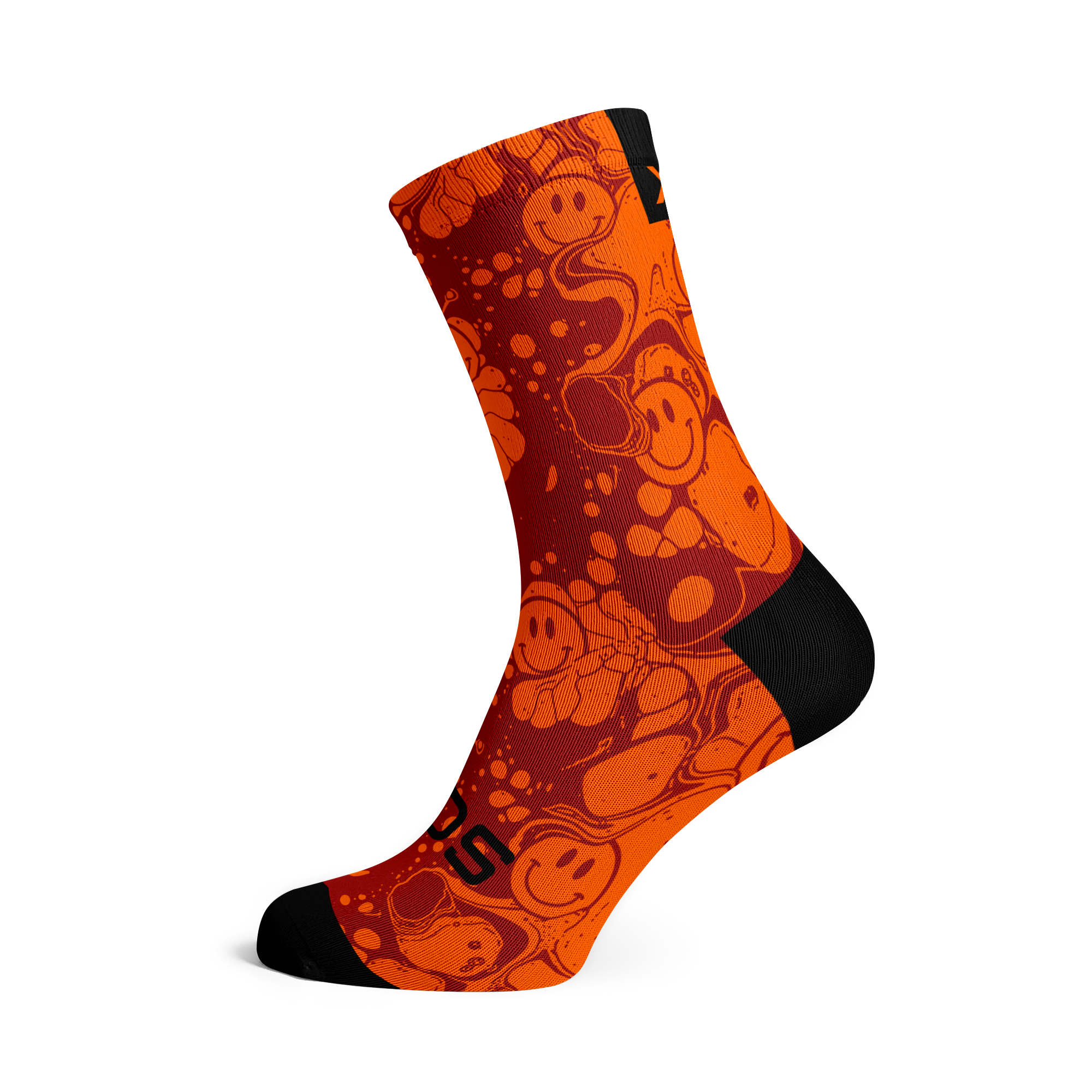 Neon Slide Orange Crew Socks