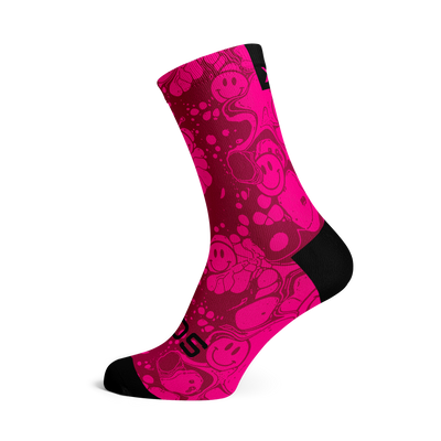 Neon Slide Pink Crew Socks