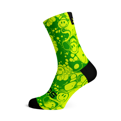 Neon Slide Yellow Crew Socks