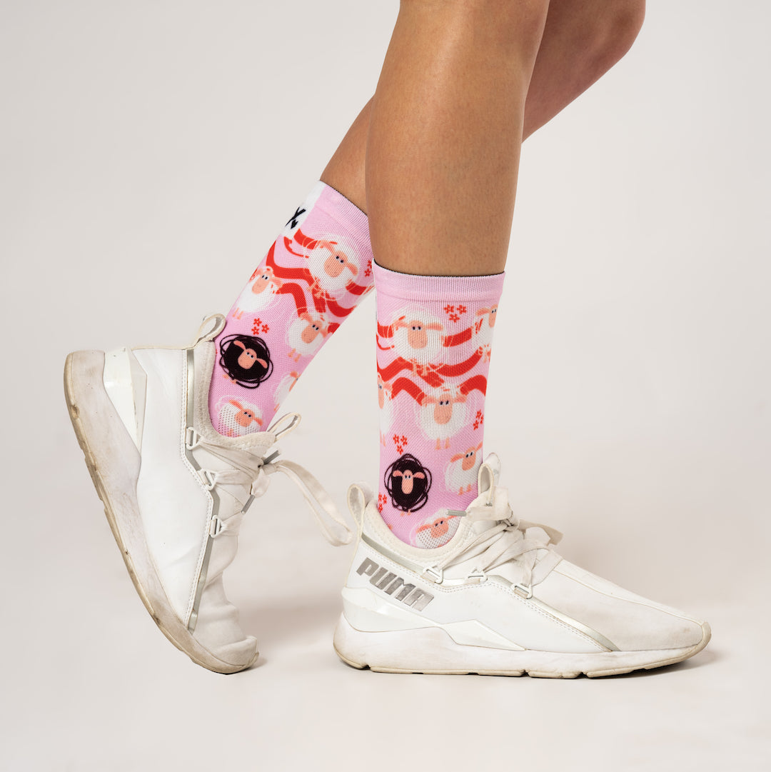 Pink Sheep Crew Socks