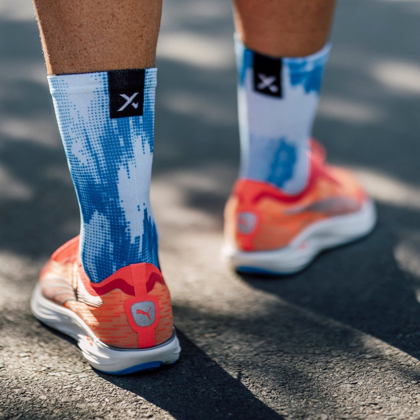 Blue Gravel Crew Socks