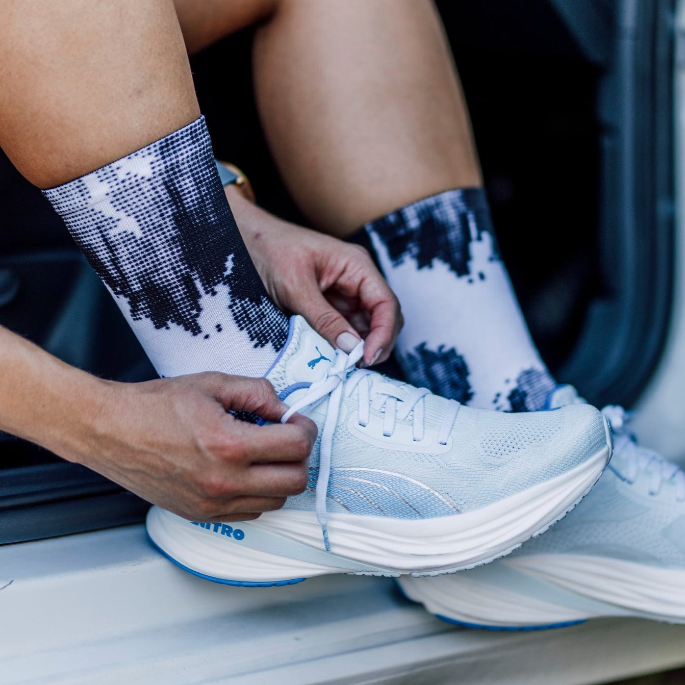 White Gravel Crew Socks