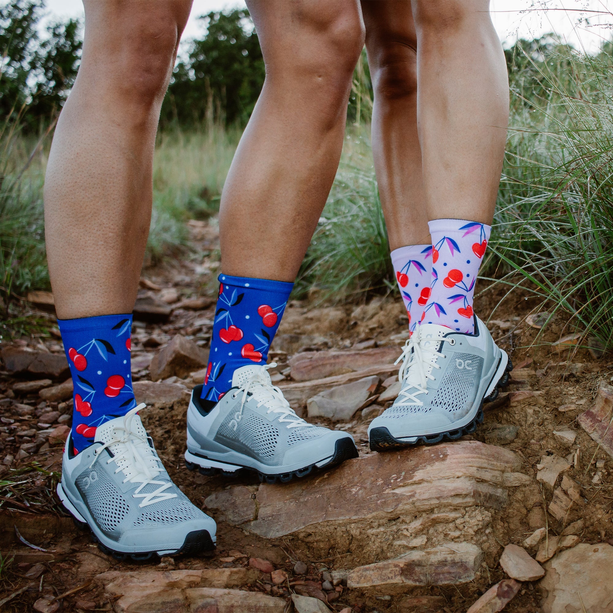 Cherry Pink Crew Socks