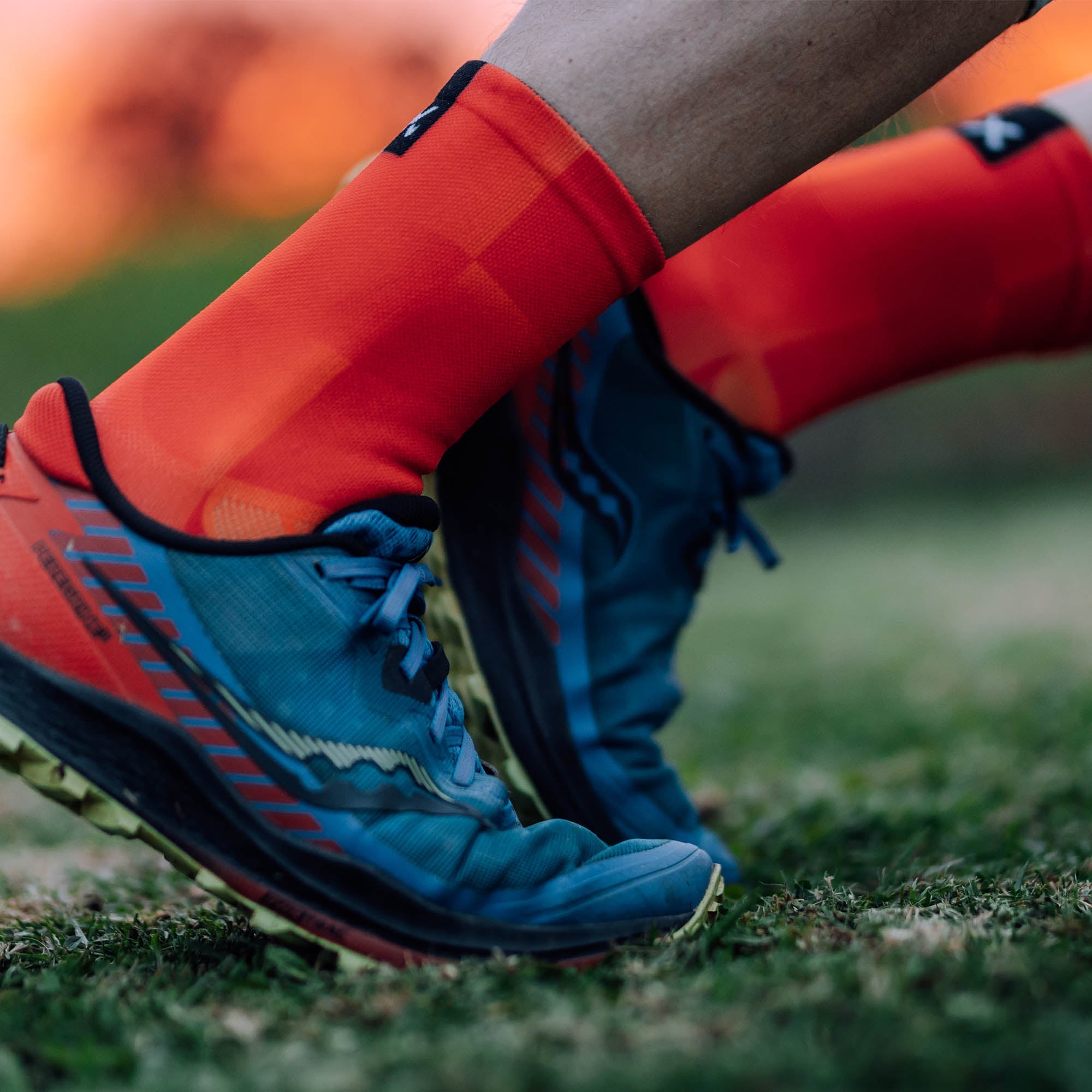 Solid Orange Crew Socks