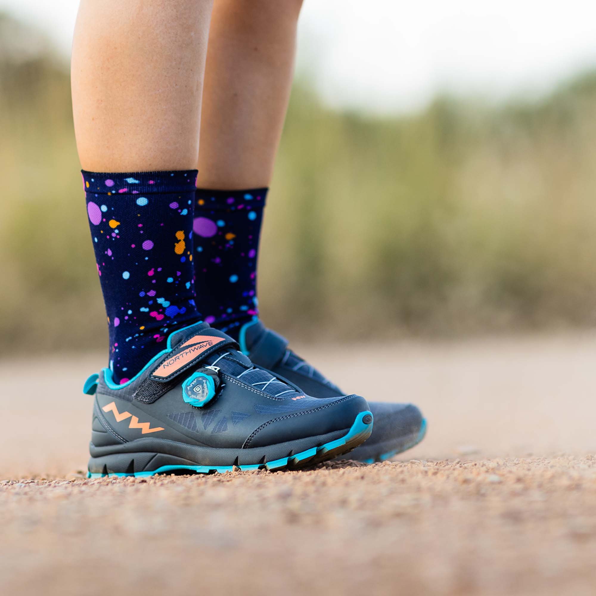 Purple Splash Crew Socks