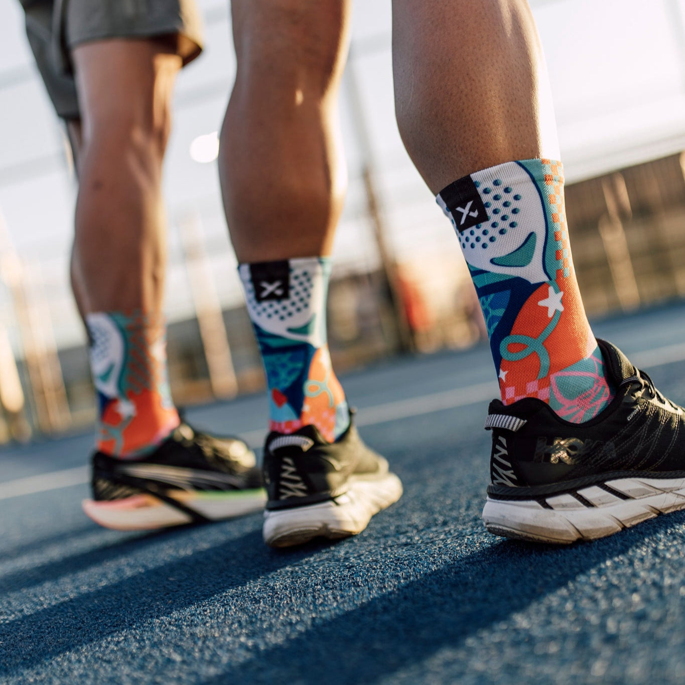 Blocks Pink Padel Crew Socks