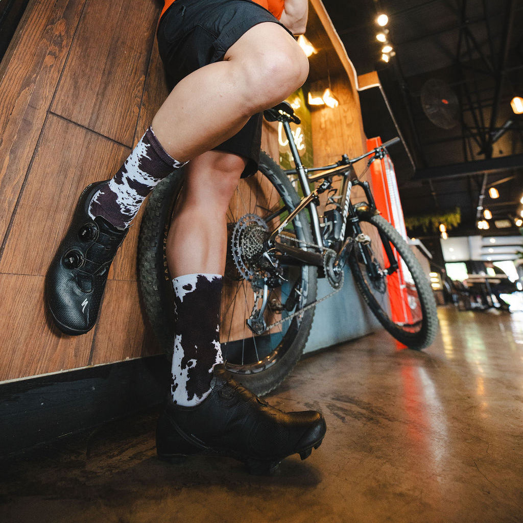 Cow Print Crew Socks