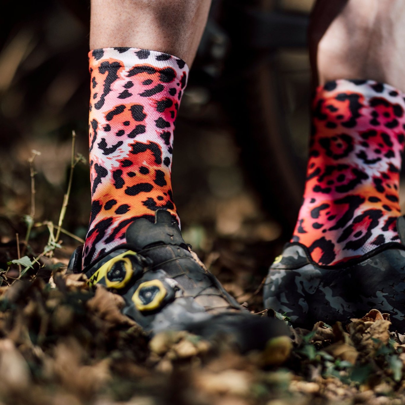 Electric Leopard Pink Crew Socks