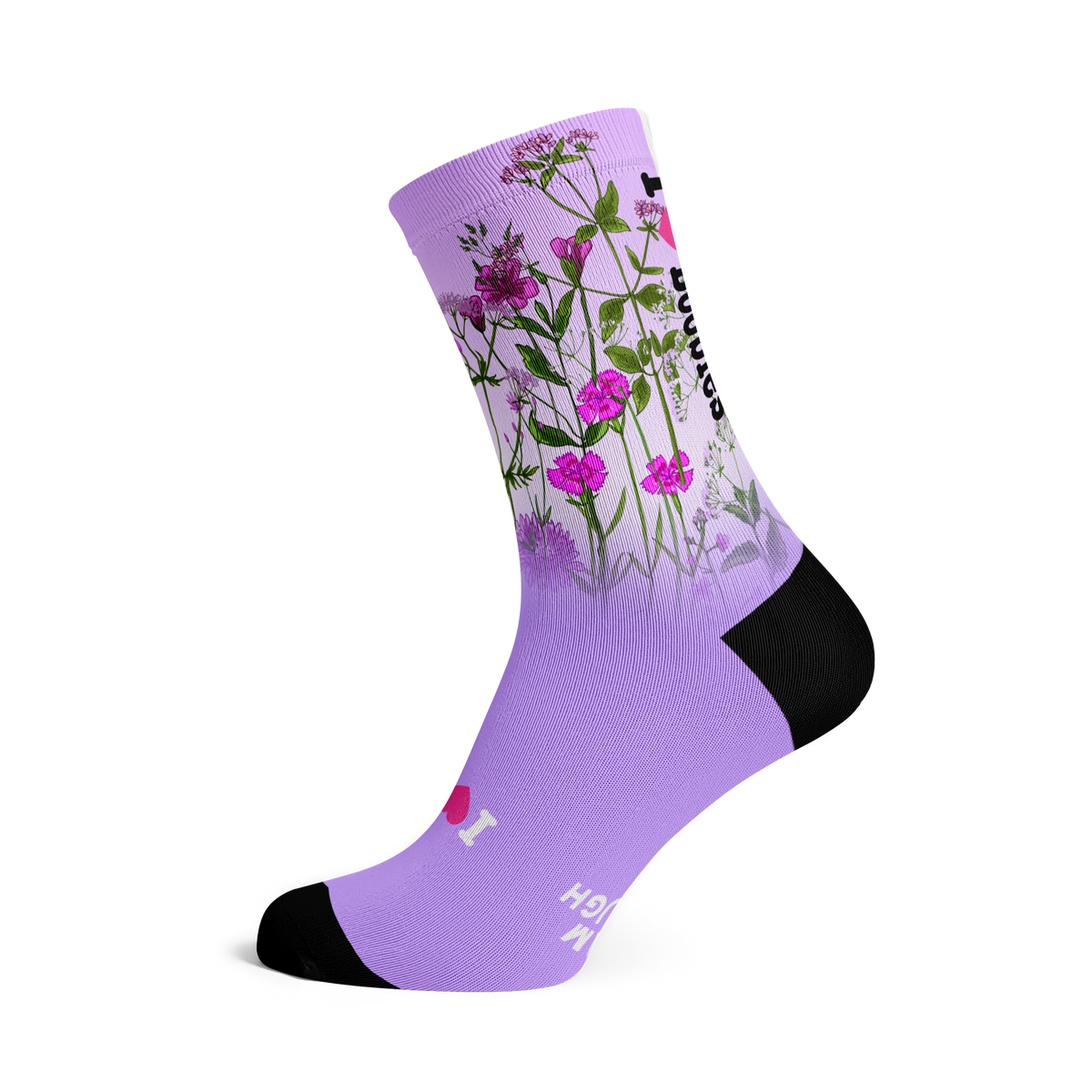 I Love Boobies Lilac - I Am Enough Crew Socks